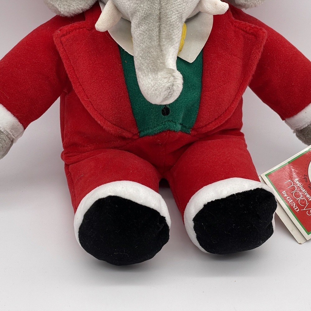 Babar the Elephant Gund Macys w/ Tag 1988 14.5" Plush Christmas - Picture 4 of 11